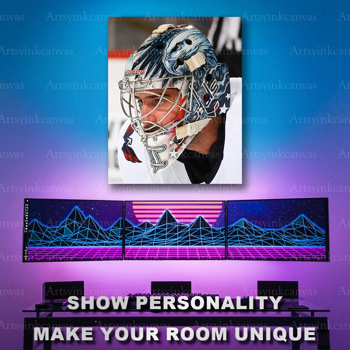 Logan Thompson Up Close Mask Canvas Wall Art