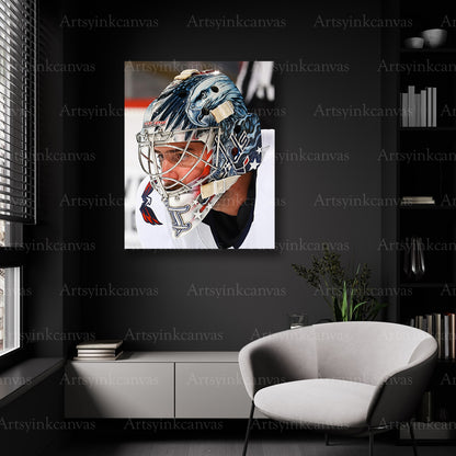 Logan Thompson Up Close Mask Canvas Wall Art