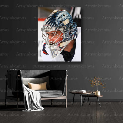 Logan Thompson Up Close Mask Canvas Wall Art