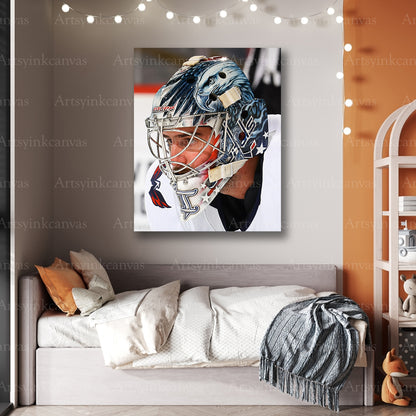 Logan Thompson Up Close Mask Canvas Wall Art