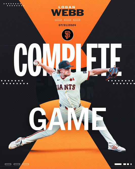 Logan Webb 2024 complete game canvas wall art