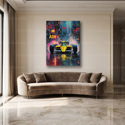 Lotus 97T Formula One street art wall decor