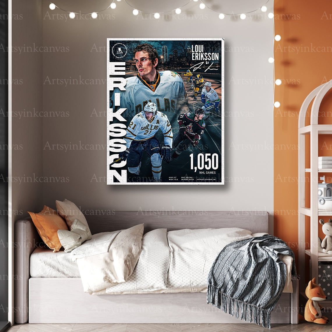 Premium Loui Eriksson NHL retirement collage canvas print