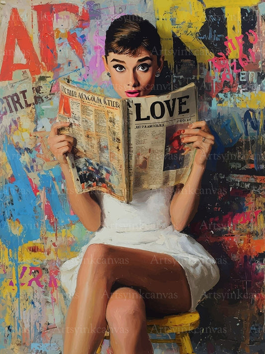 Love Audrey Edad de Oro graffiti art canvas wall art