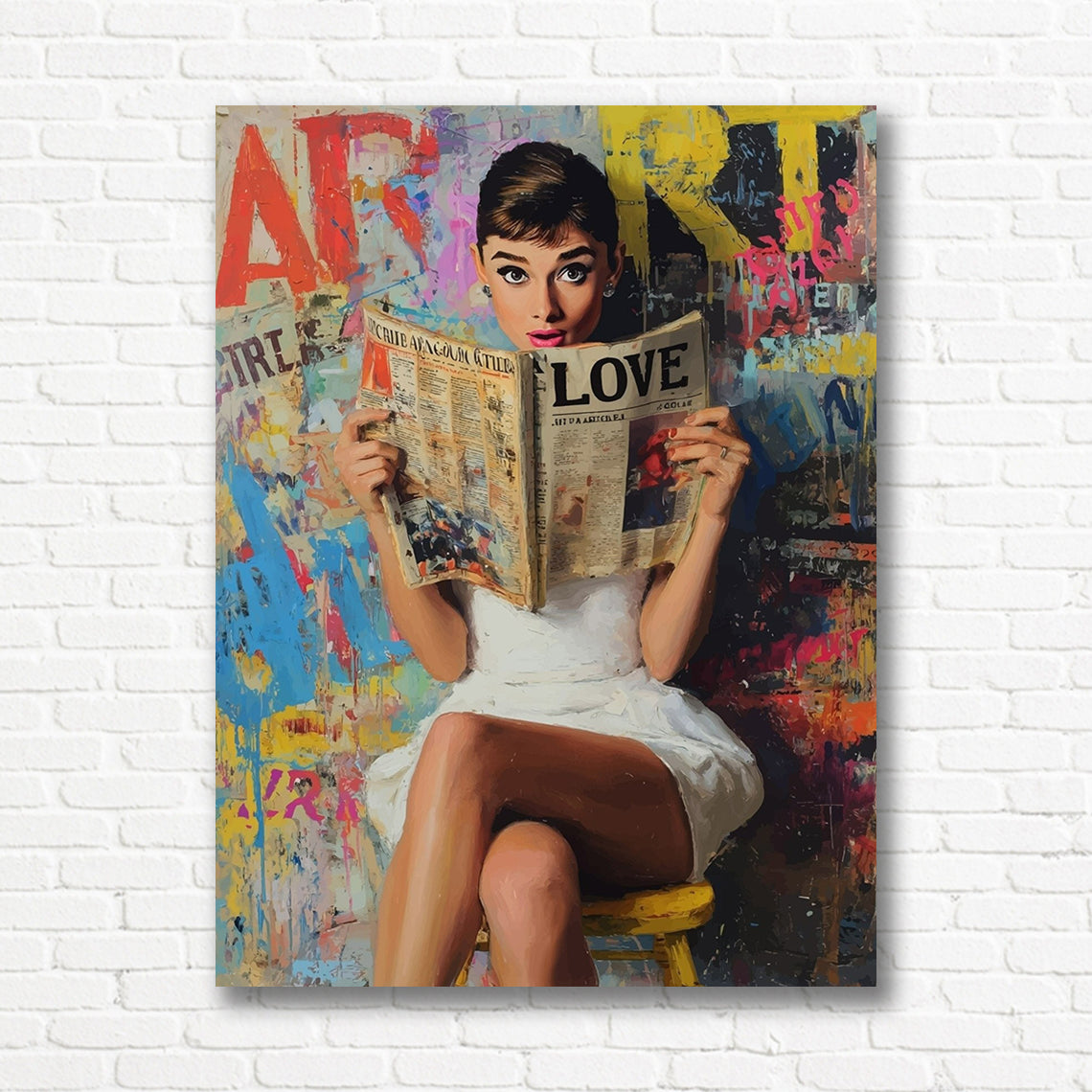 Audrey Hepburn Golden Age graffiti canvas print