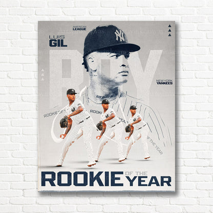 Luis Gil Yankees Rookie of the Year canvas print