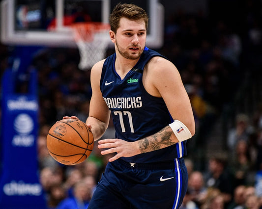 Luka Dončić in action canvas wall art