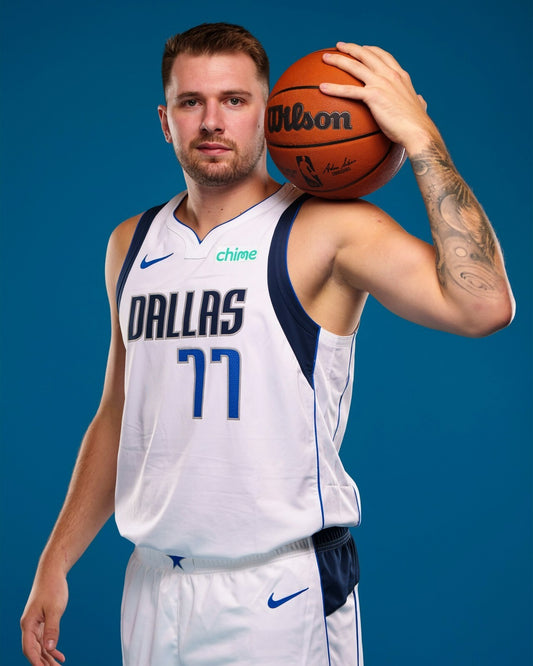 Luka Dončić studio pose canvas wall art