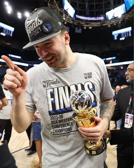 Luka Dončić Western Conference Finals MVP Trophy canvas wall art