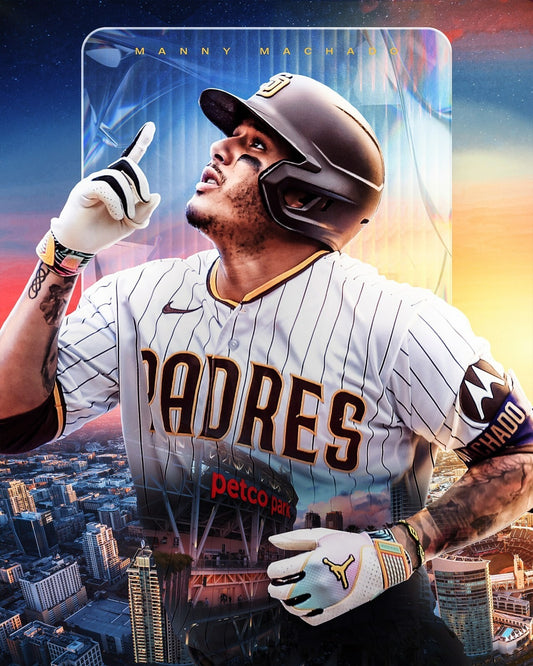 Manny Machado player collage canvas wall art