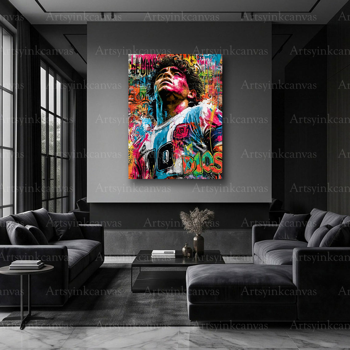 Diego Maradona No. 10 urban football artwork