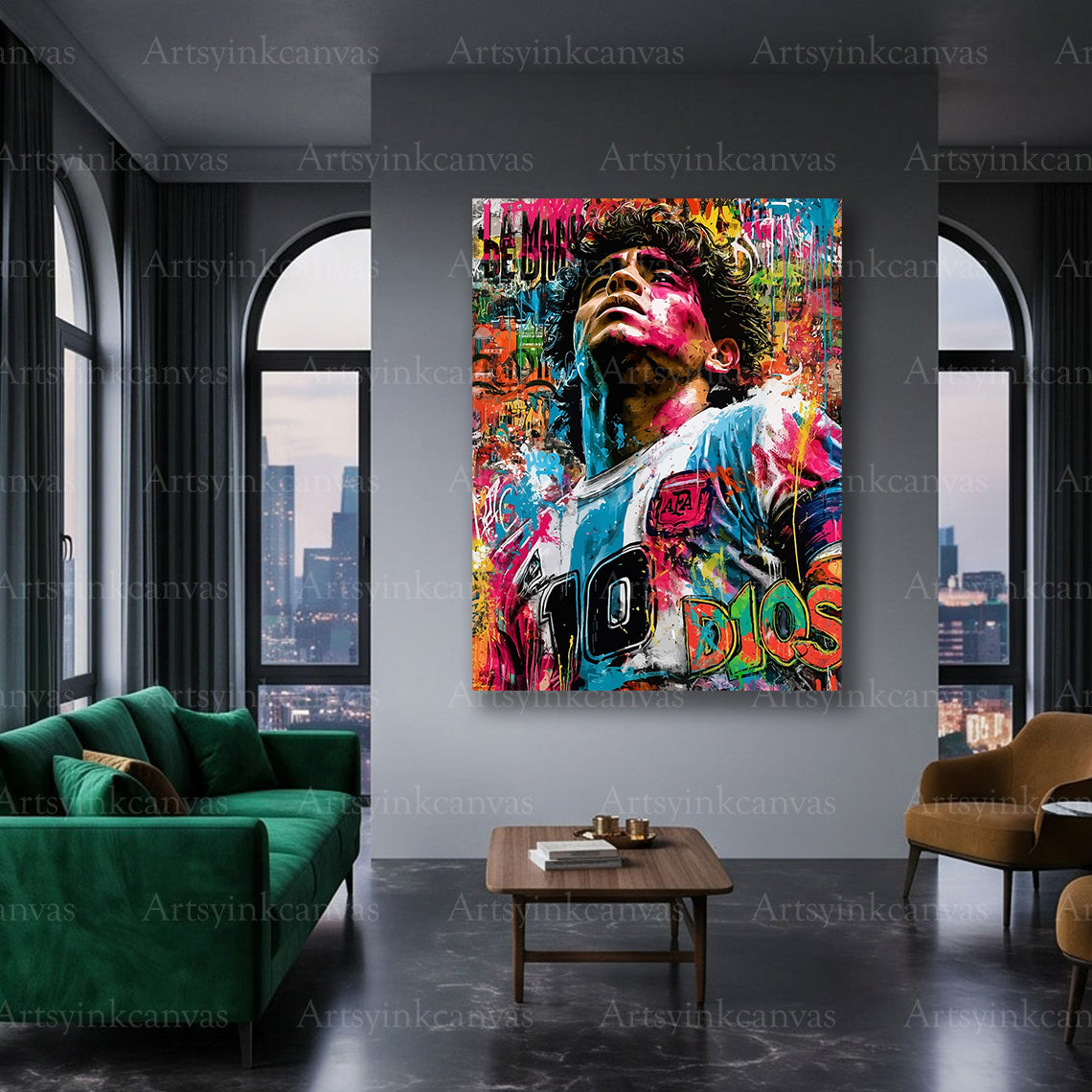 Maradona soccer legend canvas art