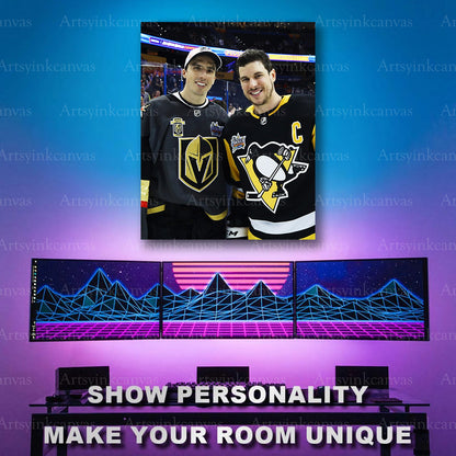 Marc-Andre Fleury Sidney Crosby hockey artwork