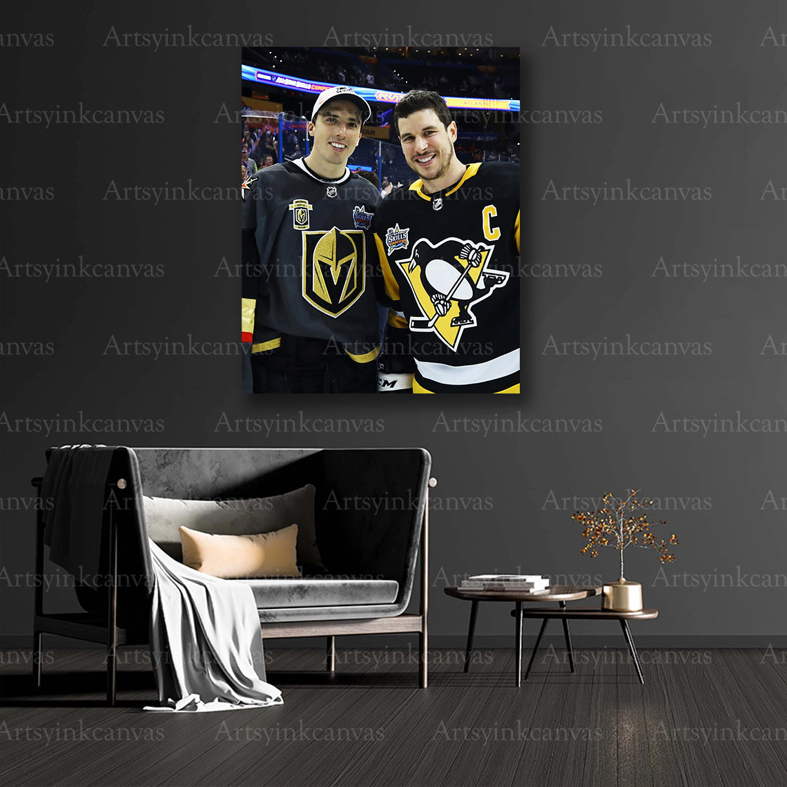 Fleury Crosby collector hockey canvas art