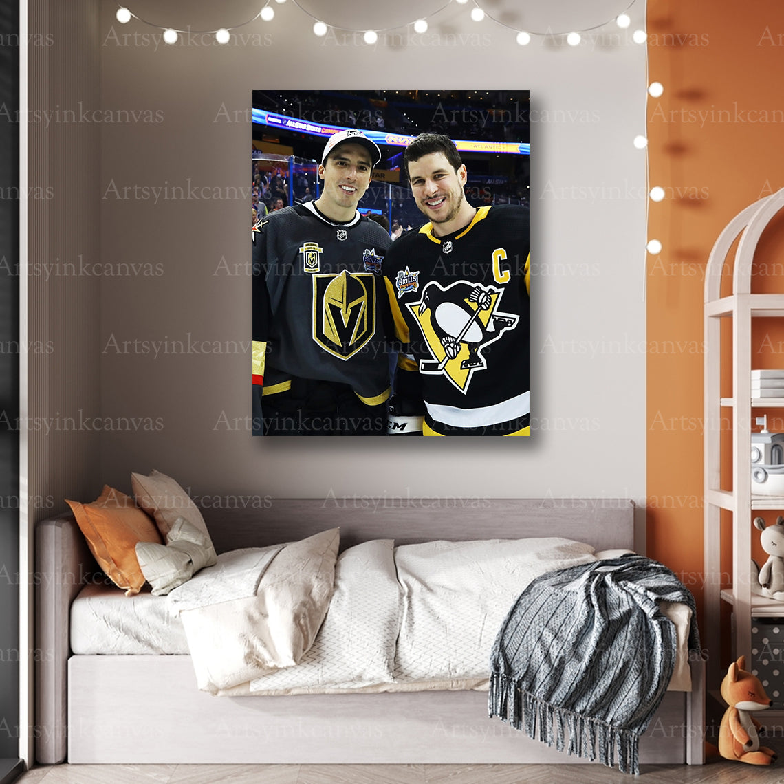 Premium Marc-Andre Fleury Sidney Crosby canvas print