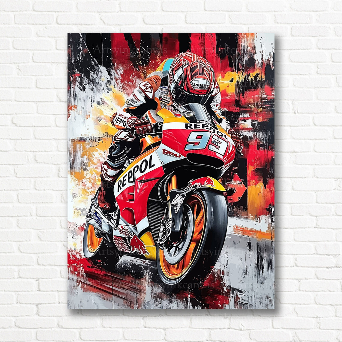 Marc Márquez number 93 MotoGP canvas print