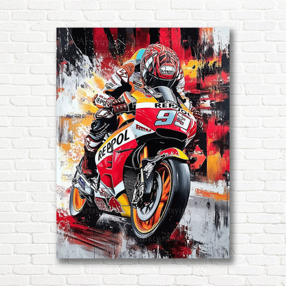Marc Márquez number 93 MotoGP canvas print