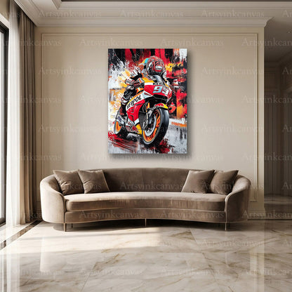 Marc Márquez 93 motorcycle racing wall decor