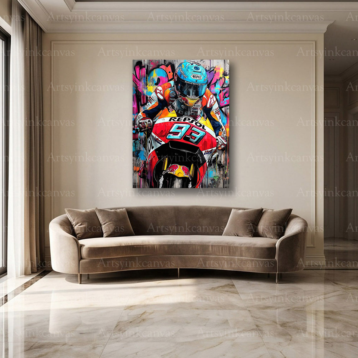 Marc Márquez motorcycle racing wall decor