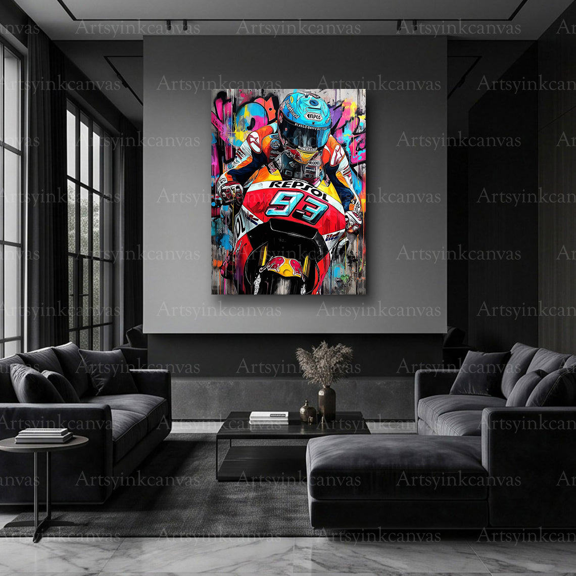 Marc Márquez racing graffiti artwork