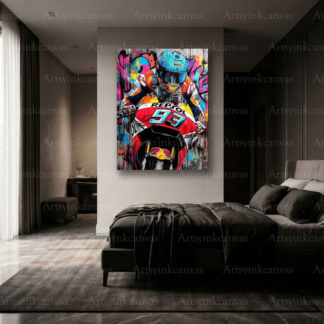 Premium Marc Márquez graffiti wall art