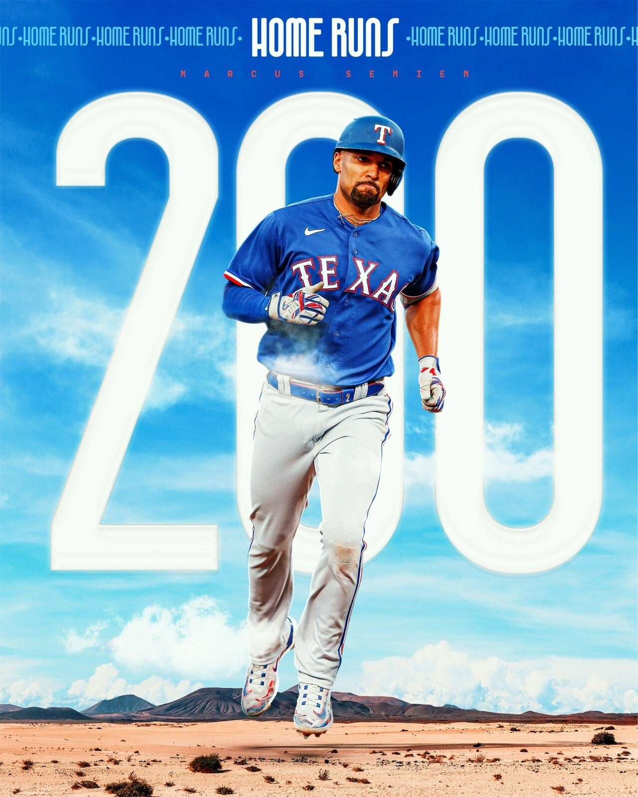 Marcus Semien 200 career home runs canvas wall art