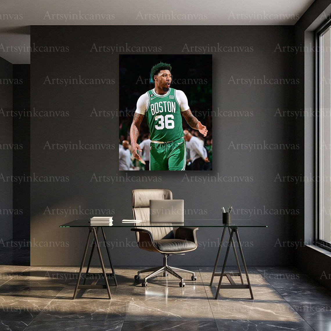 Marcus Smart Boston Celtics Canvas Wall Art | NBA Defensive Legend Sports Decor