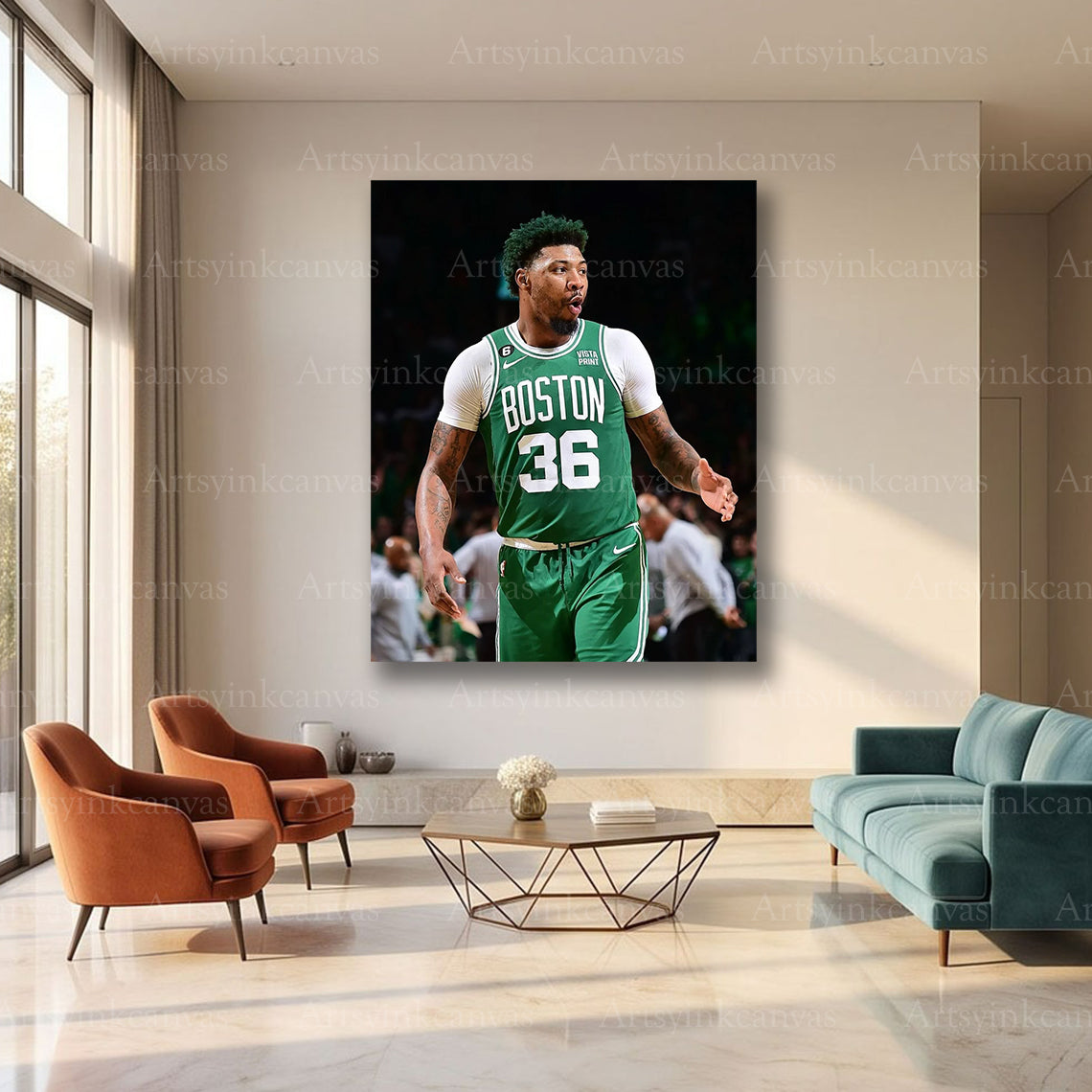 Marcus Smart Boston Celtics Canvas Wall Art | NBA Defensive Legend Sports Decor
