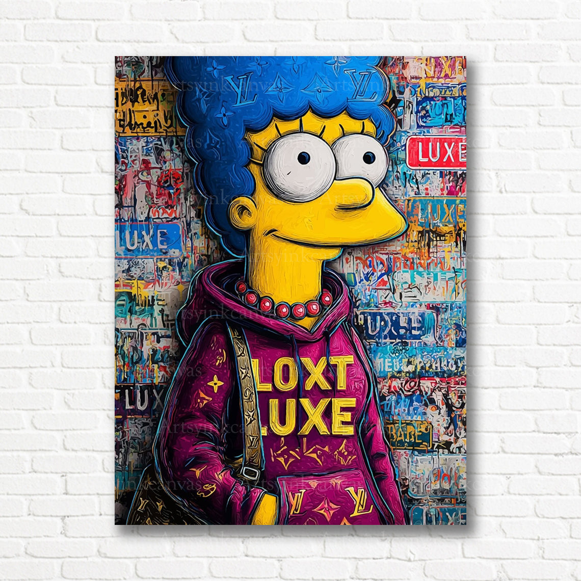 Marge Simpson colorful graffiti canvas print