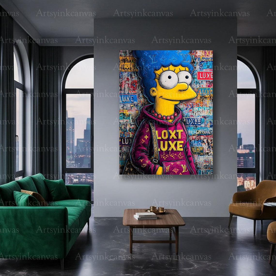 Marge Simpson pop culture canvas wall art