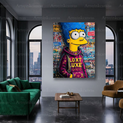 Marge Simpson pop culture canvas wall art