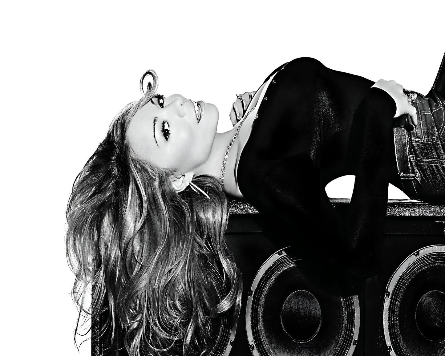 Mariah Carey black and white portrait canvas wall art