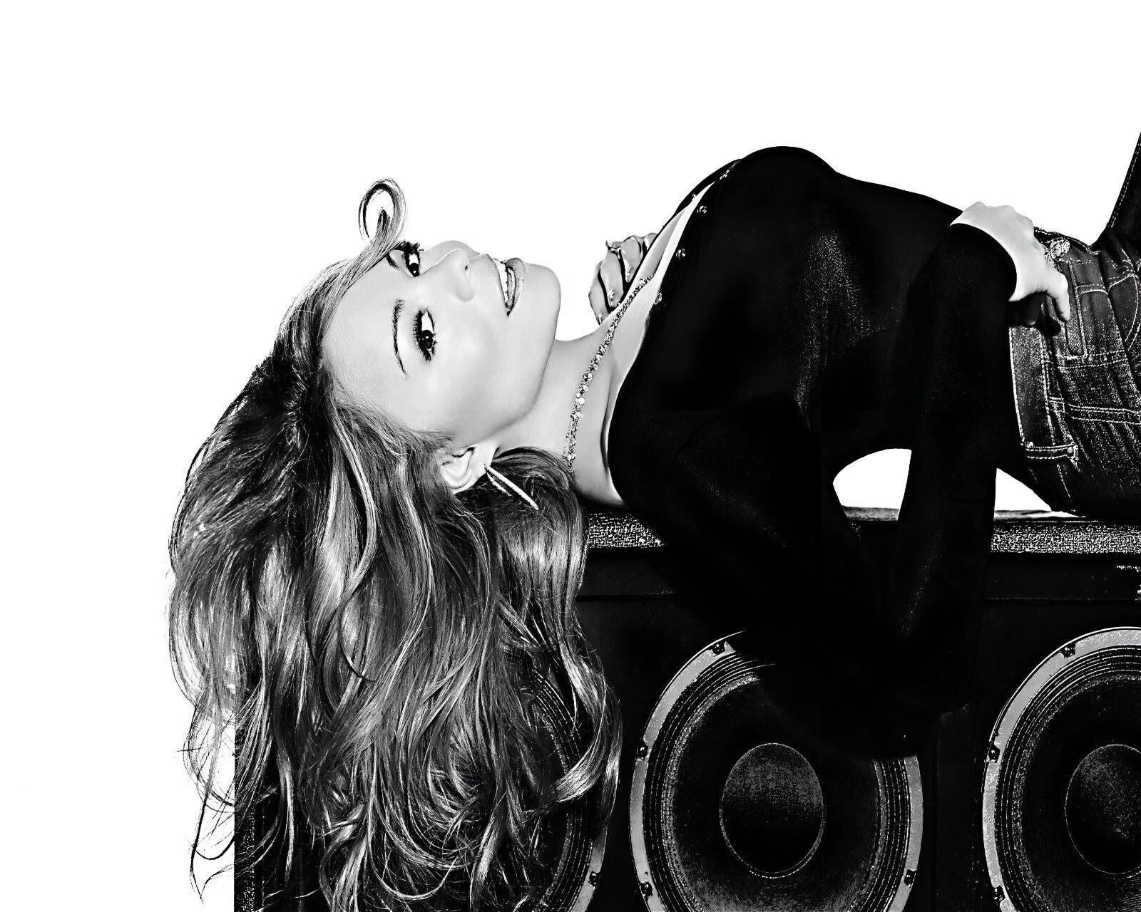Mariah Carey black and white portrait canvas wall art