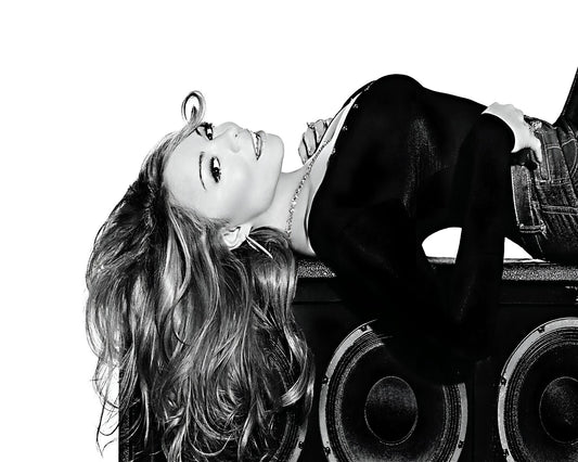 Mariah Carey black and white portrait canvas wall art