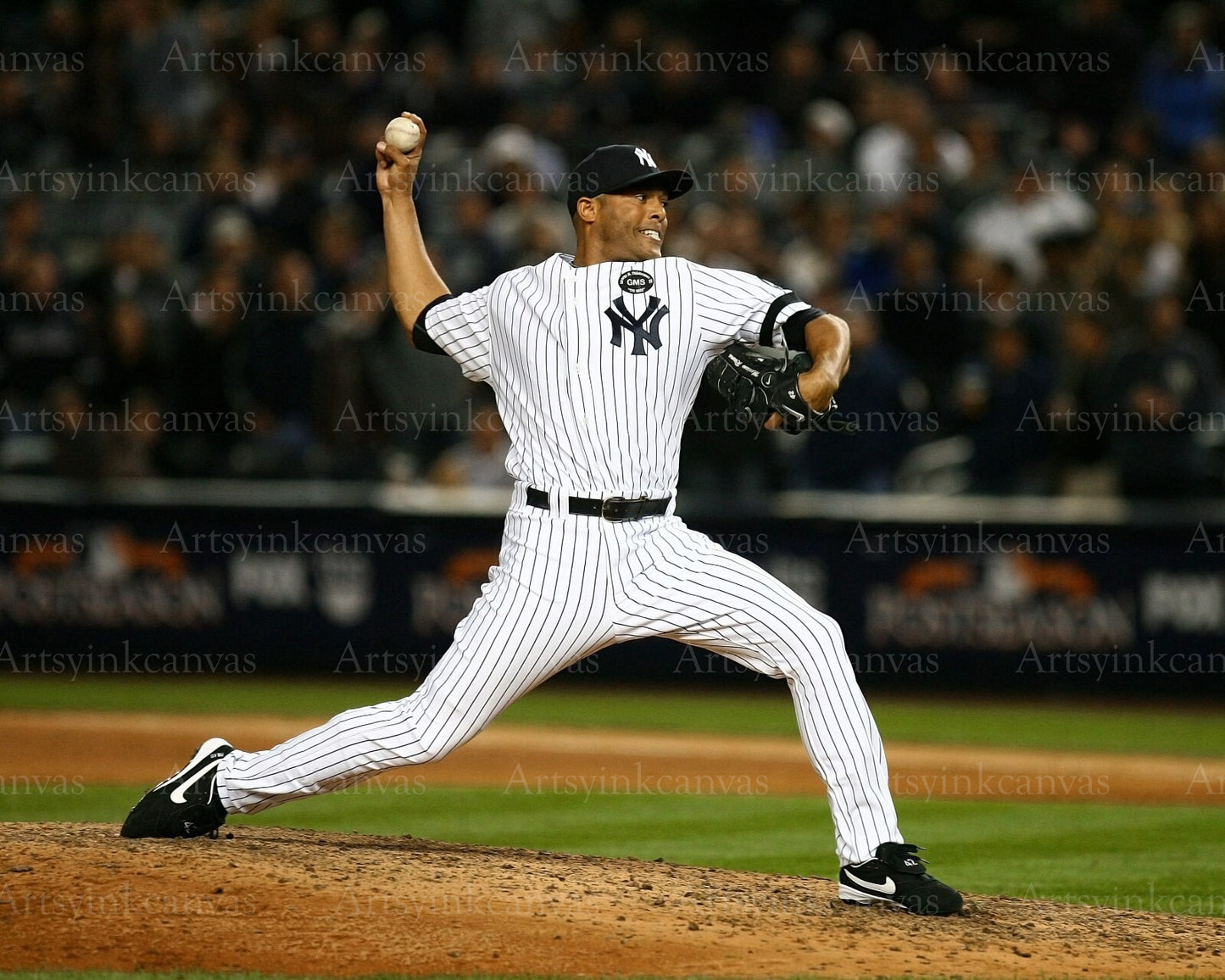 Mariano Rivera pitching action New York Yankees canvas wall art