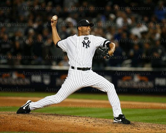 Mariano Rivera pitching action New York Yankees canvas wall art