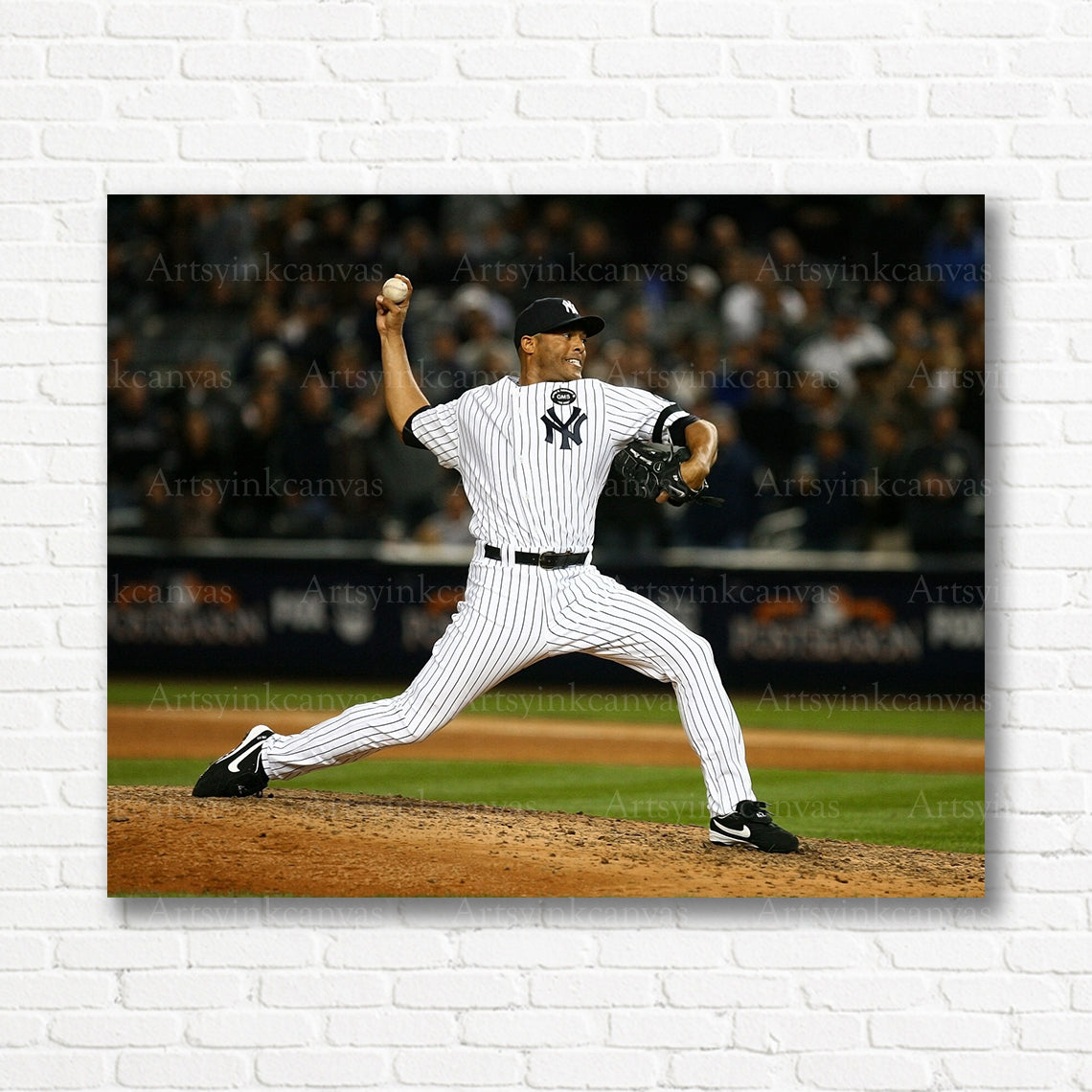 Mariano Rivera Yankees pitching canvas print