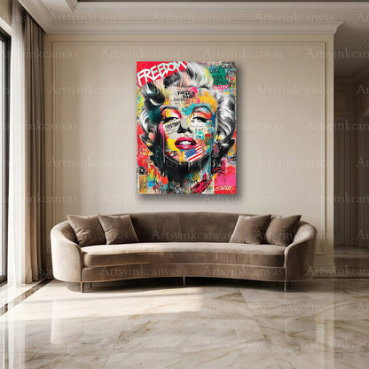 Marilyn Monroe expressive graffiti artwork for modern interiors