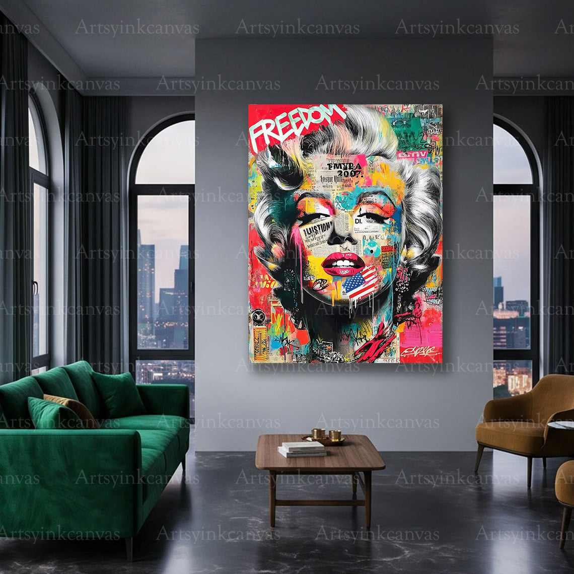 Marilyn Monroe vintage Hollywood canvas artwork
