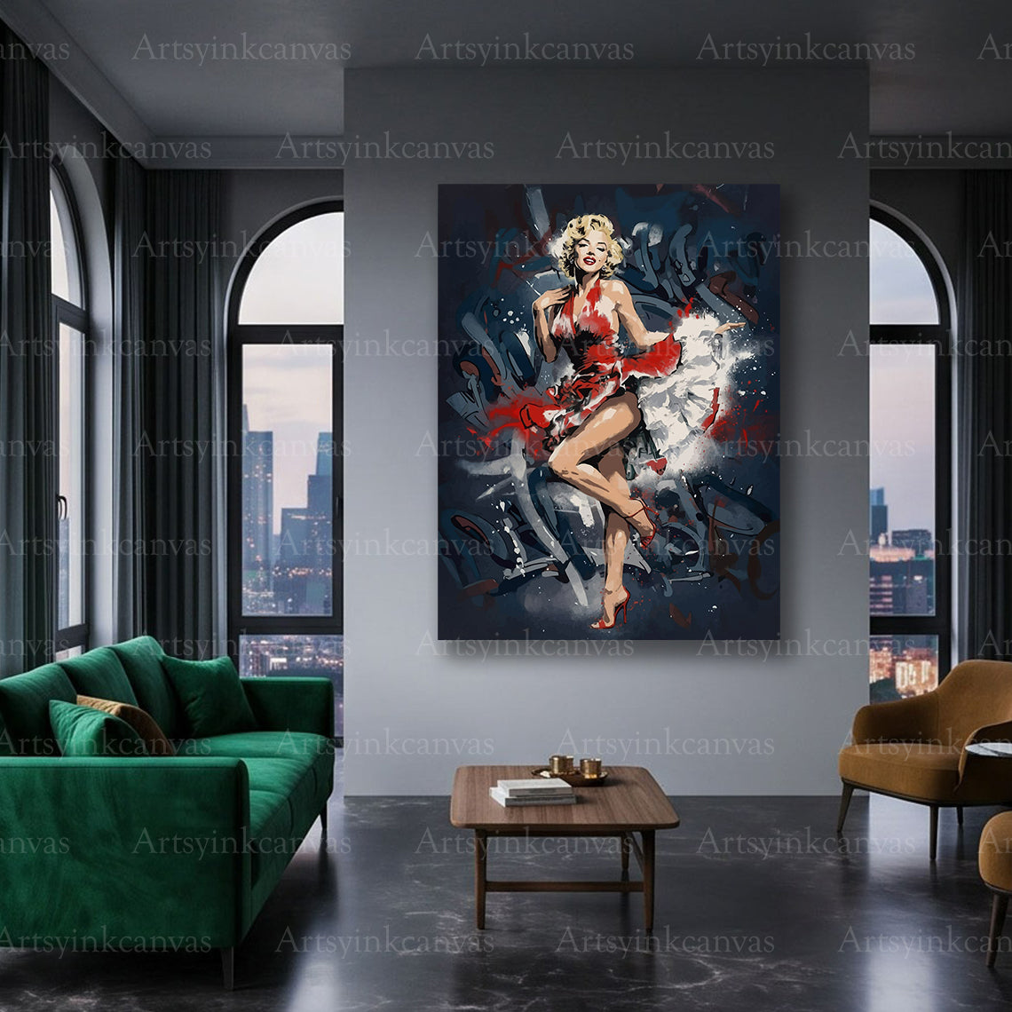 Marilyn Monroe elegant celebrity canvas art