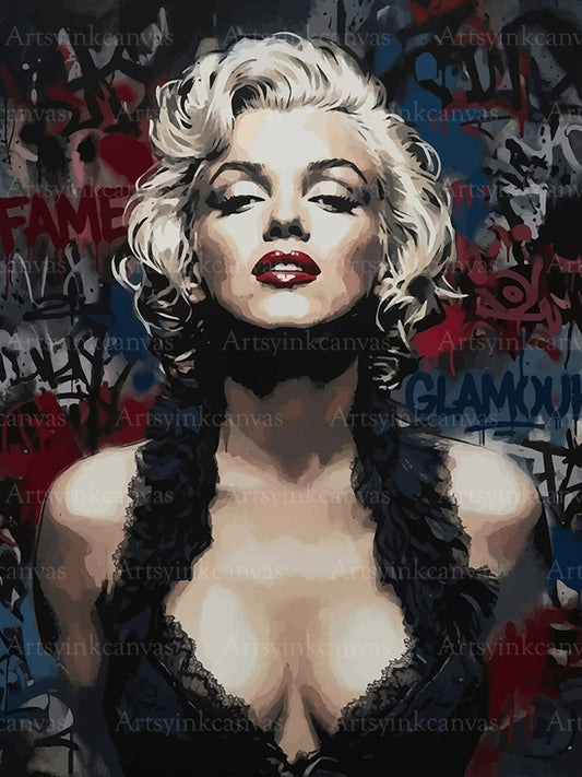 Marilyn Monroe Fame and Glamour graffiti canvas wall art