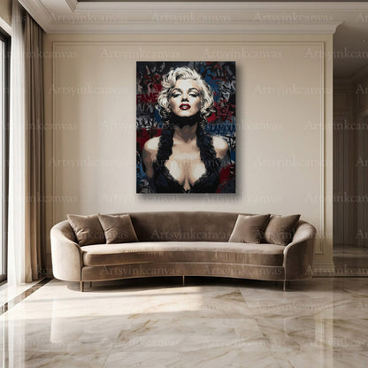 Marilyn Monroe Hollywood graffiti wall decor