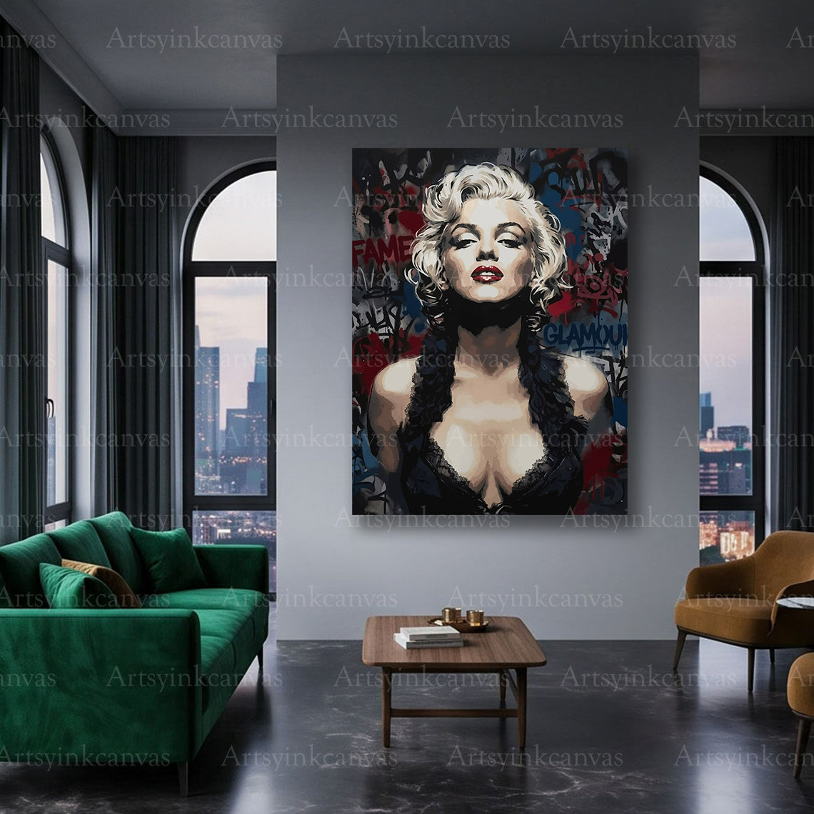 Marilyn Monroe glamour pop art canvas