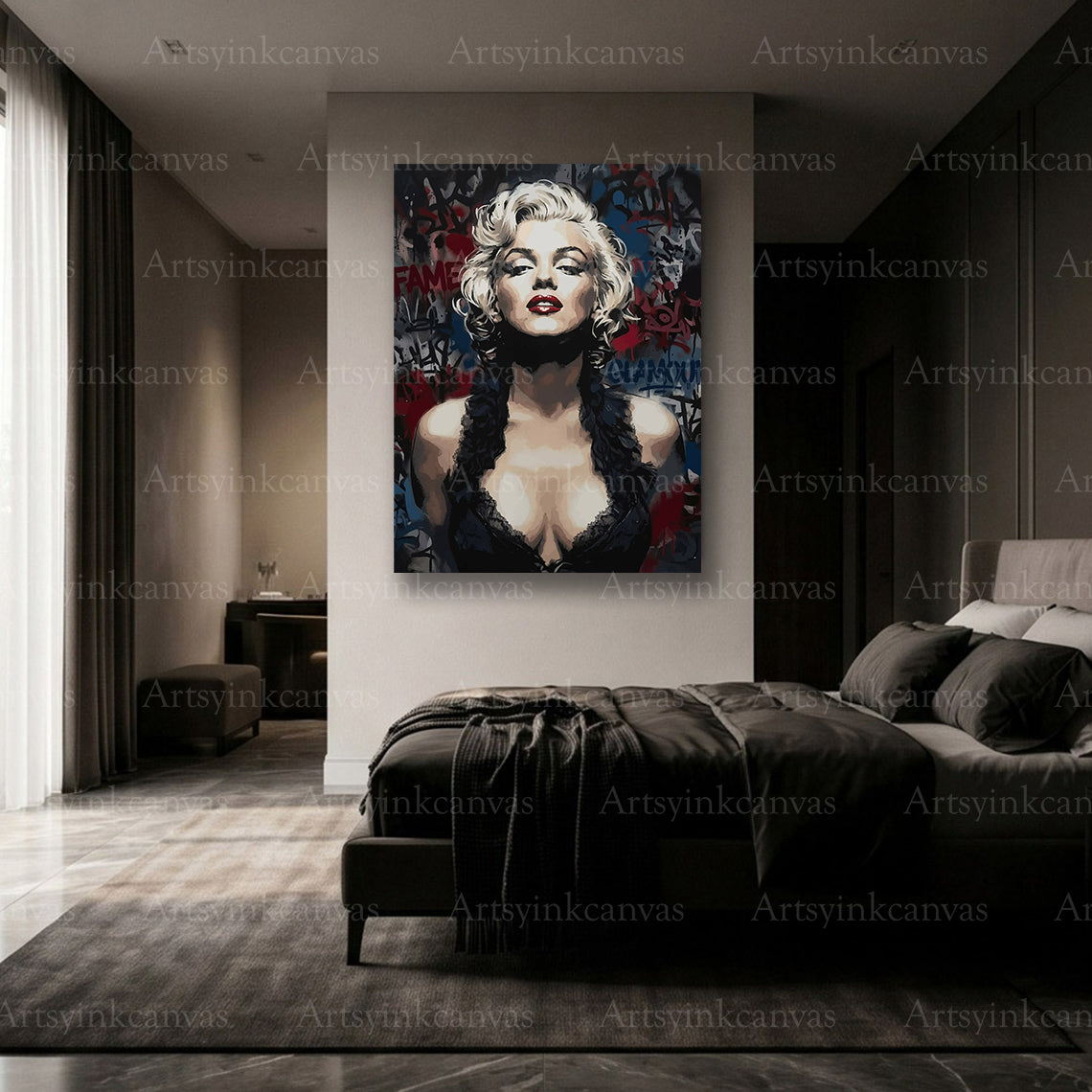 Premium Marilyn Monroe graffiti wall art