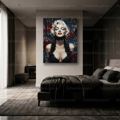 Premium Marilyn Monroe graffiti wall art