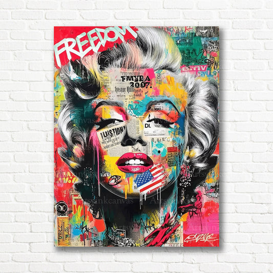 Marilyn Monroe graffiti style canvas print
