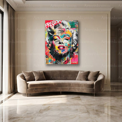 Marilyn Monroe Hollywood graffiti wall decor