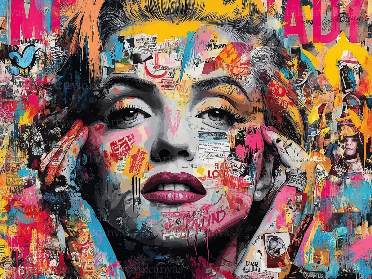 Marilyn Monroe graffiti canvas wall art