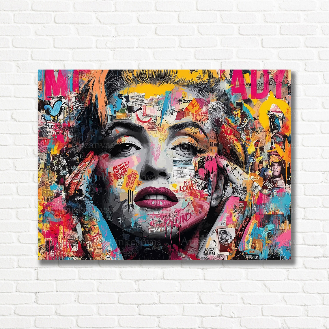 Marilyn Monroe graffiti canvas print