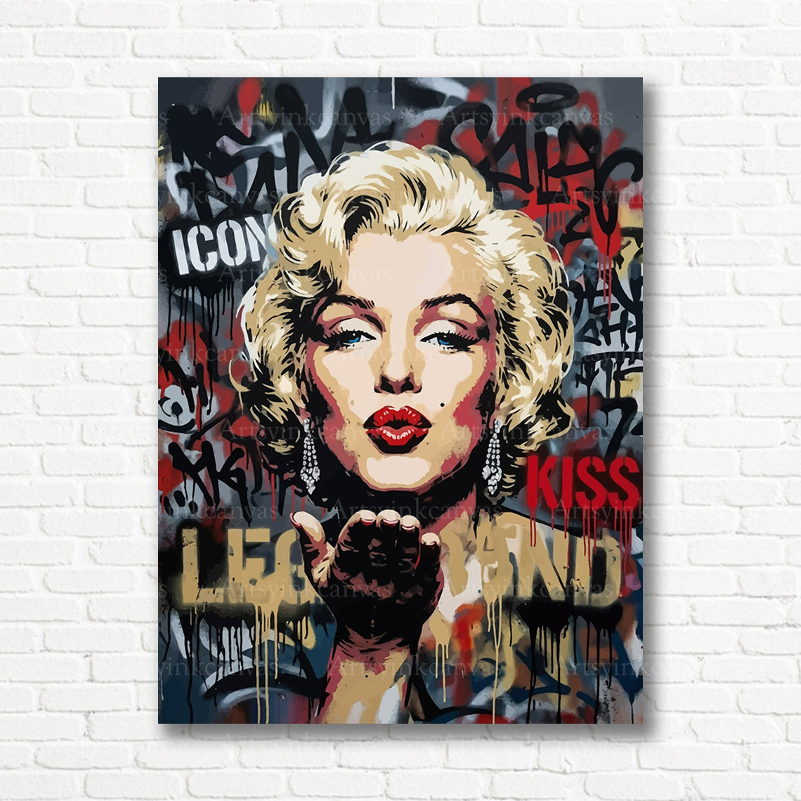Marilyn Monroe Icon Kiss canvas print